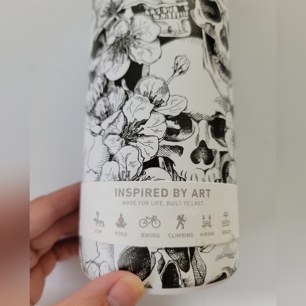 Hydrapeak Artisan Stainless Steel Insulated Bottle Skull Floral, 32 oz - Picture 7 of 8